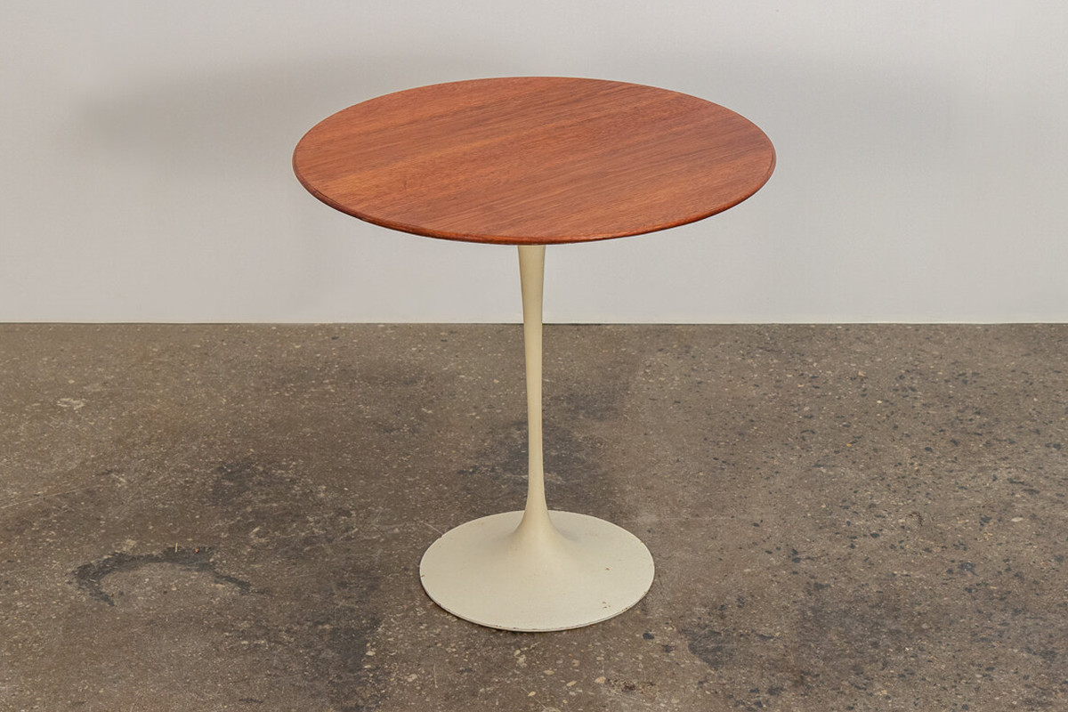Feature Eero Saarinen Oak Tulip Side Table By Knoll